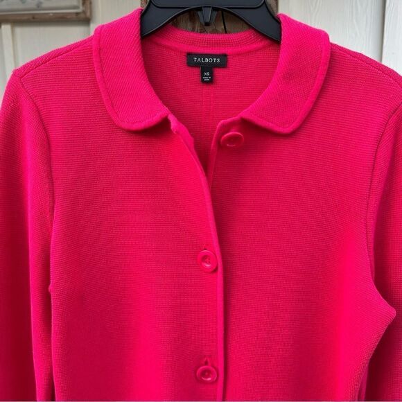 Talbots Hot pink/Melon Colored Button up Jacket with front pockets (LIKE NEW!) - Picture 2 of 11